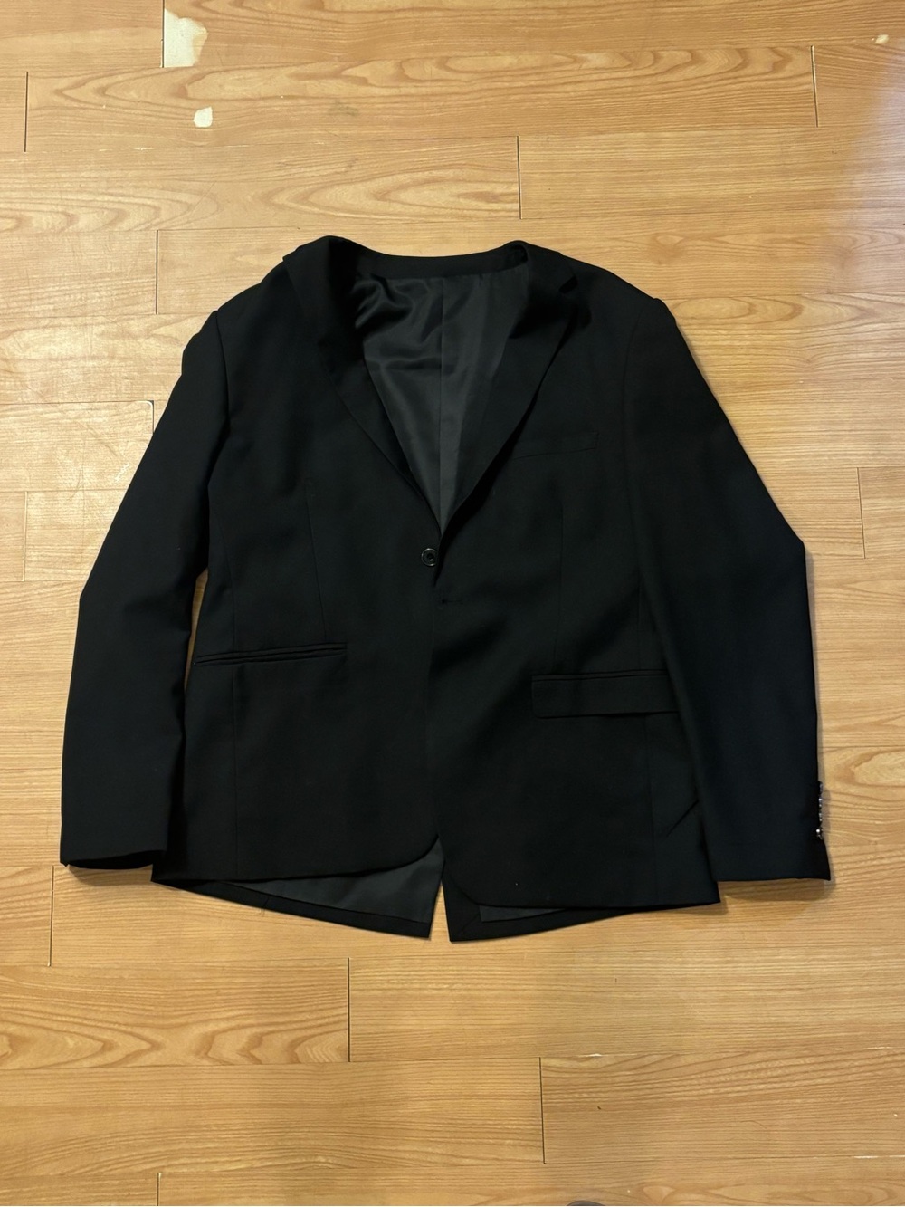 Men's Black Single-Button Blazer